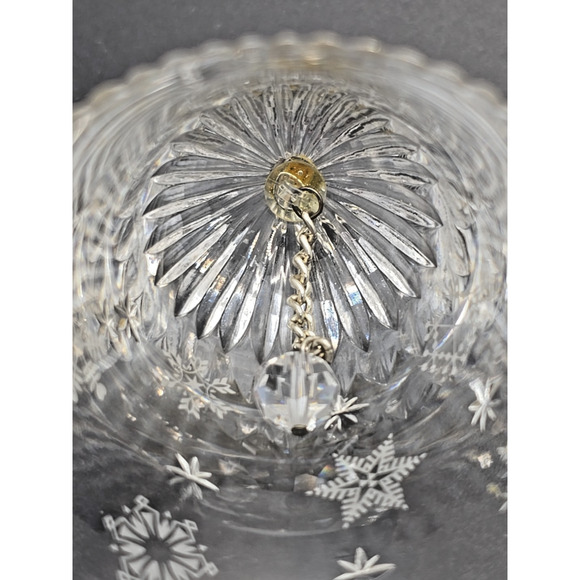 Webb Corbett Handmade Lead Crystal Snowflake Bell Ornament made in England U97 - Picture 7 of 9